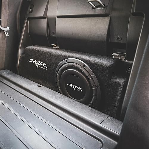 Miniatura 8 de Skar Audio Caja de subwoofer sellada de 10 pulgadas compatible con camiones de cabina doble Toyota Tacoma 2016-2023