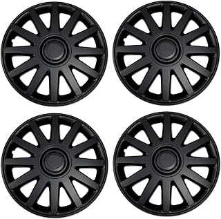 TuningPros WSC3-610B17 4pcs Set Snap-On Type (Pop-On) 17-Inches Matte Black Hubcaps Wheel Cover