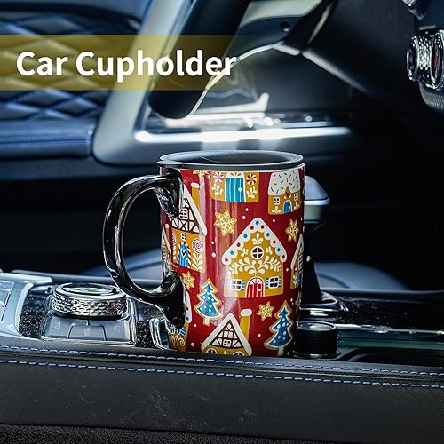 Miniatura 48 de Topadorn Taza de cerámica de porcelana Latte Tea Cup Taza de café con caja de regalo, 17oz.Taza de viaje con tapa, estilo café