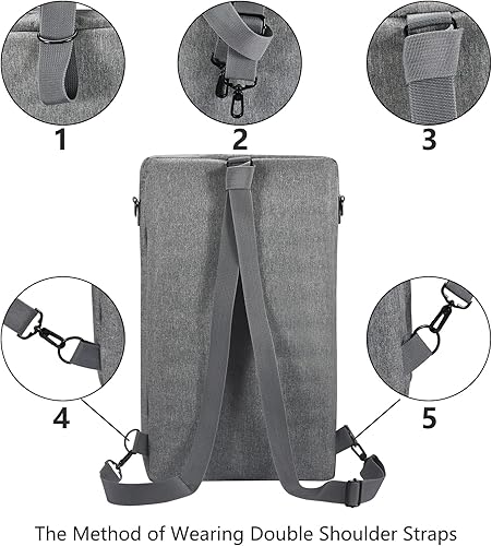 Miniatura 5 de Funda de transporte portátil compatible con DDJ-FLX4  DDJ-400  DDJ-SB3 controlador portátil y auriculares DJ (gris)