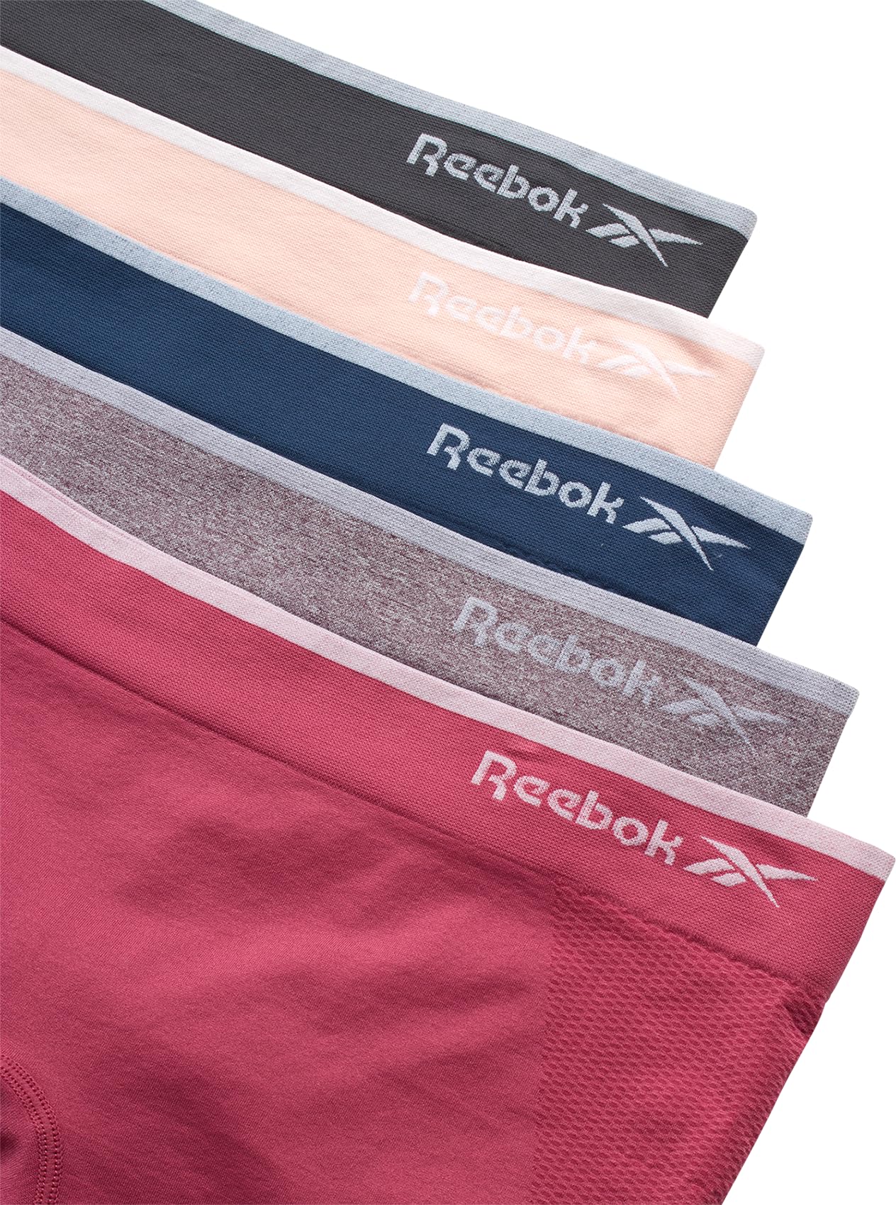 Reebok Damskie szorty chłopięce Bielizna - 5-pak Stretch Performance Boyshort Majtki - Bezszwowa Bielizna dla Kobiet (S-XXL)