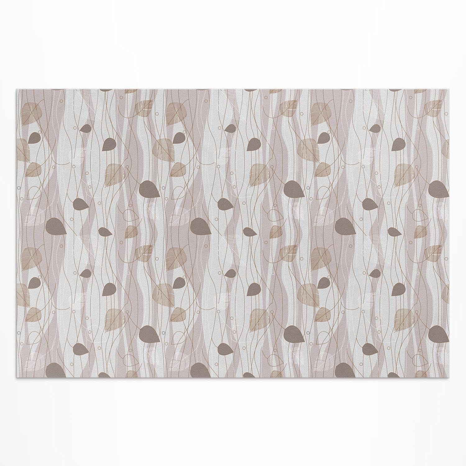 Tapis de porche haut de gamme en PVC imprimé feuilles décoration extérieure moderne