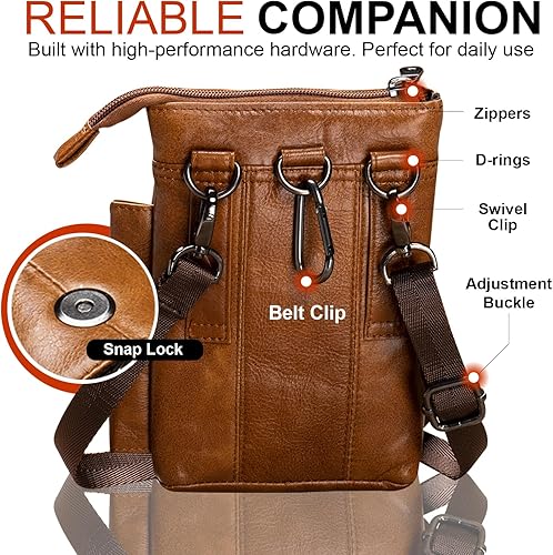 Miniatura 5 de Funda de cuero para cinturón de teléfono celular para iPhone 15 Pro Max 14 Pro Max 13 Pro Max 12 Pro Max Samsung Galaxy A14 A54 S23 Ultra Funda con