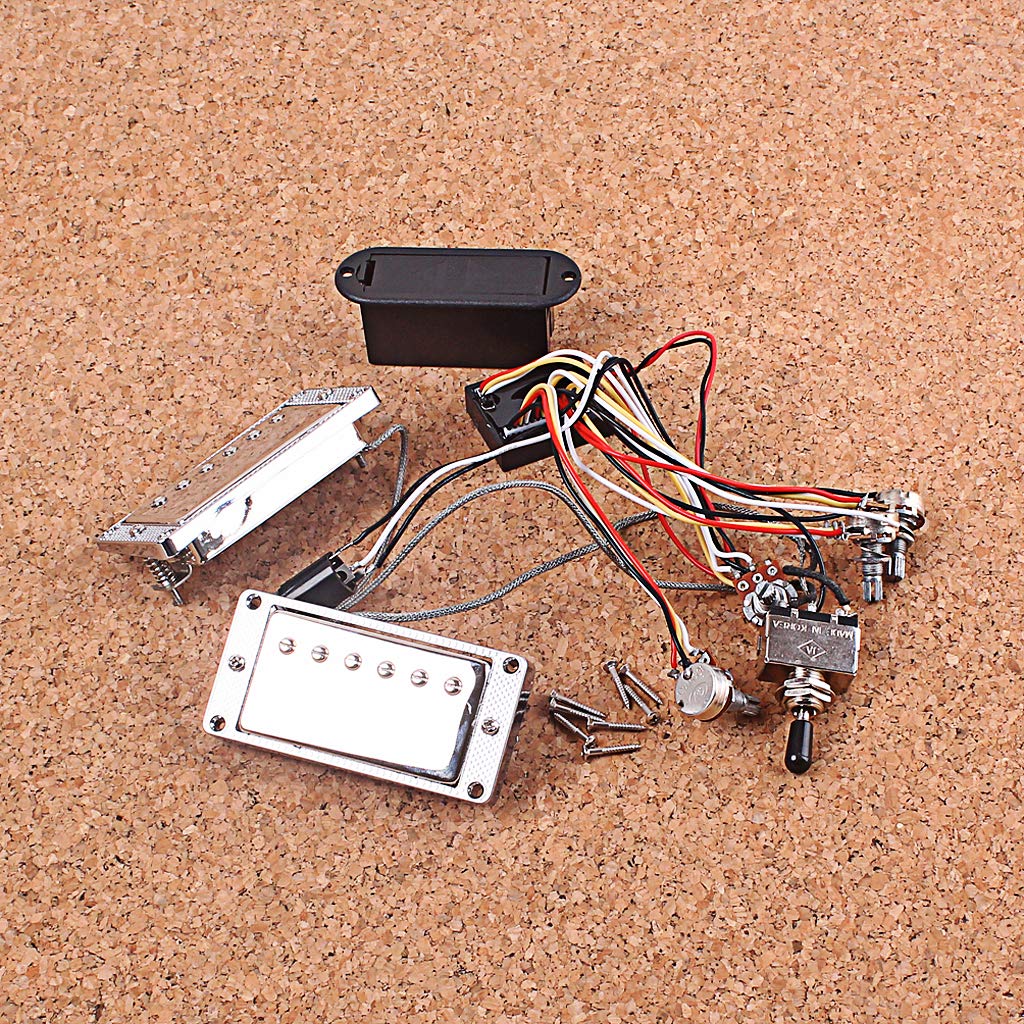 Alnicov 1 juego de pastillas de guitarra LP activas Humbucker con caja de batería de circuito electrónico
