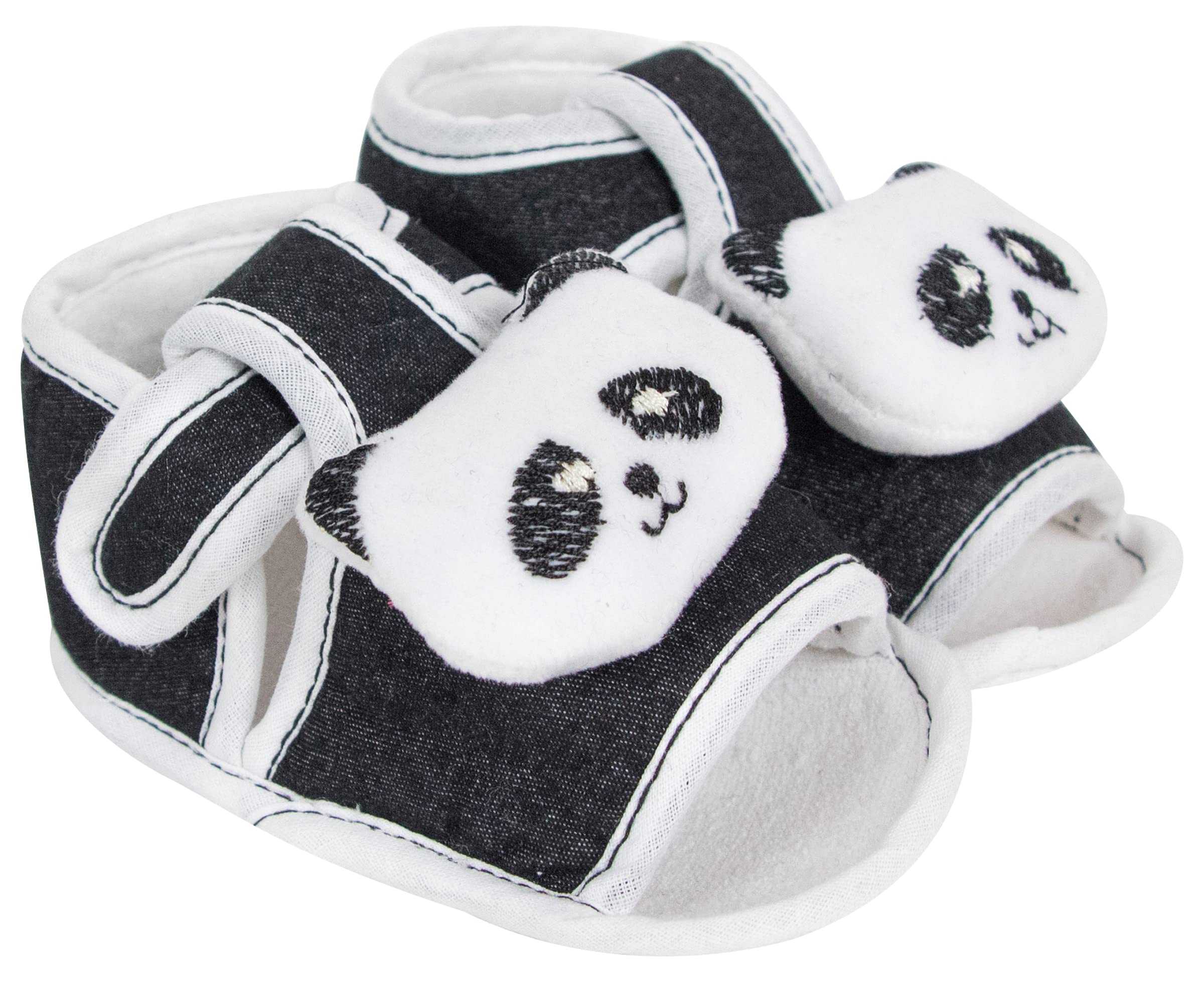 Neska Moda 6 to 12 Months Baby Boys & Girls Teddy Face Cotton Sandal Booties (Black,White)-BT882 (B092Z5RL19) Amazon Price History, Amazon Price Tracker