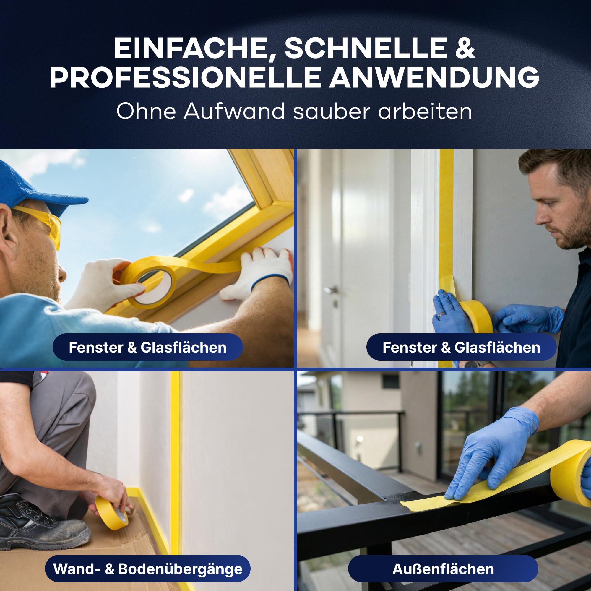 Plid Goldband Malerkrepp – 32 Rollen - 30 mm × 50 m – Malerklebeband | Kreppband | Abklebeband | Für Wand, Holz, Metall, Putz & Glas | Präzise Farbkanten | Innen & Außen