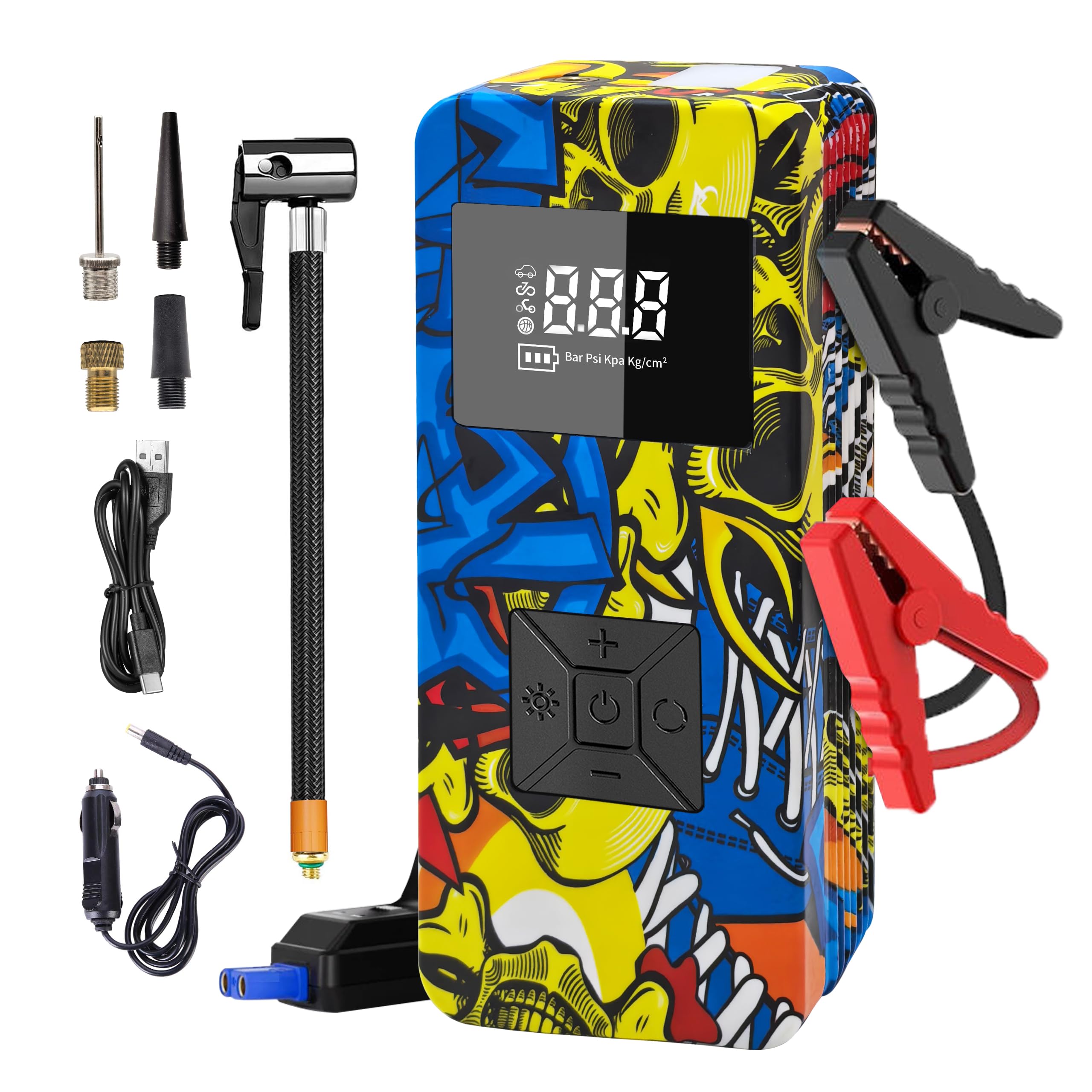 Amazon.com: Jump Starter with Air Compressor, 8000A 150PSI Battery
