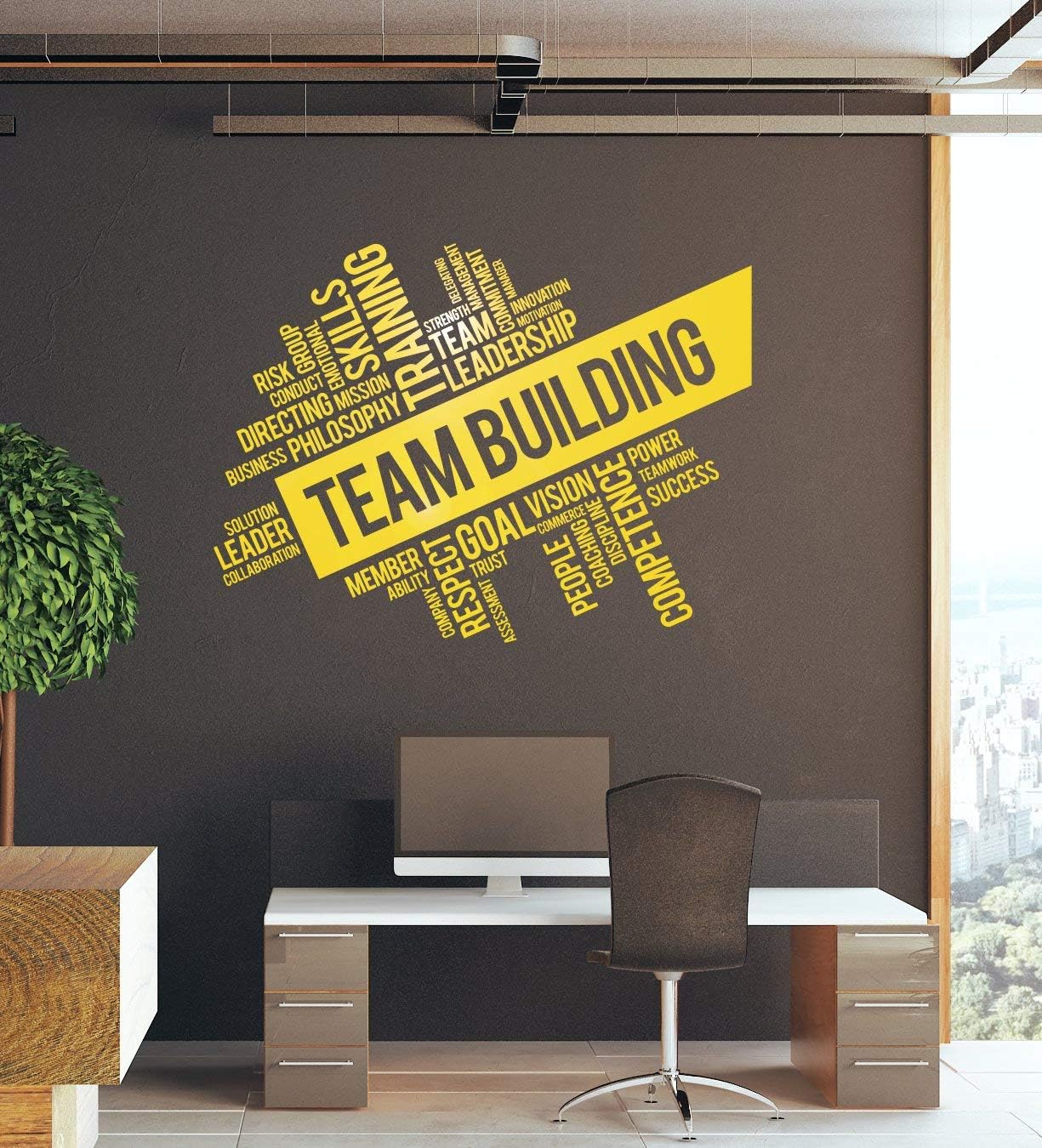 Vinyl Wall Decal Team Building Teamwork Work Business Training Coaching Office Stickers Mural Large Decor (ig6248) Black