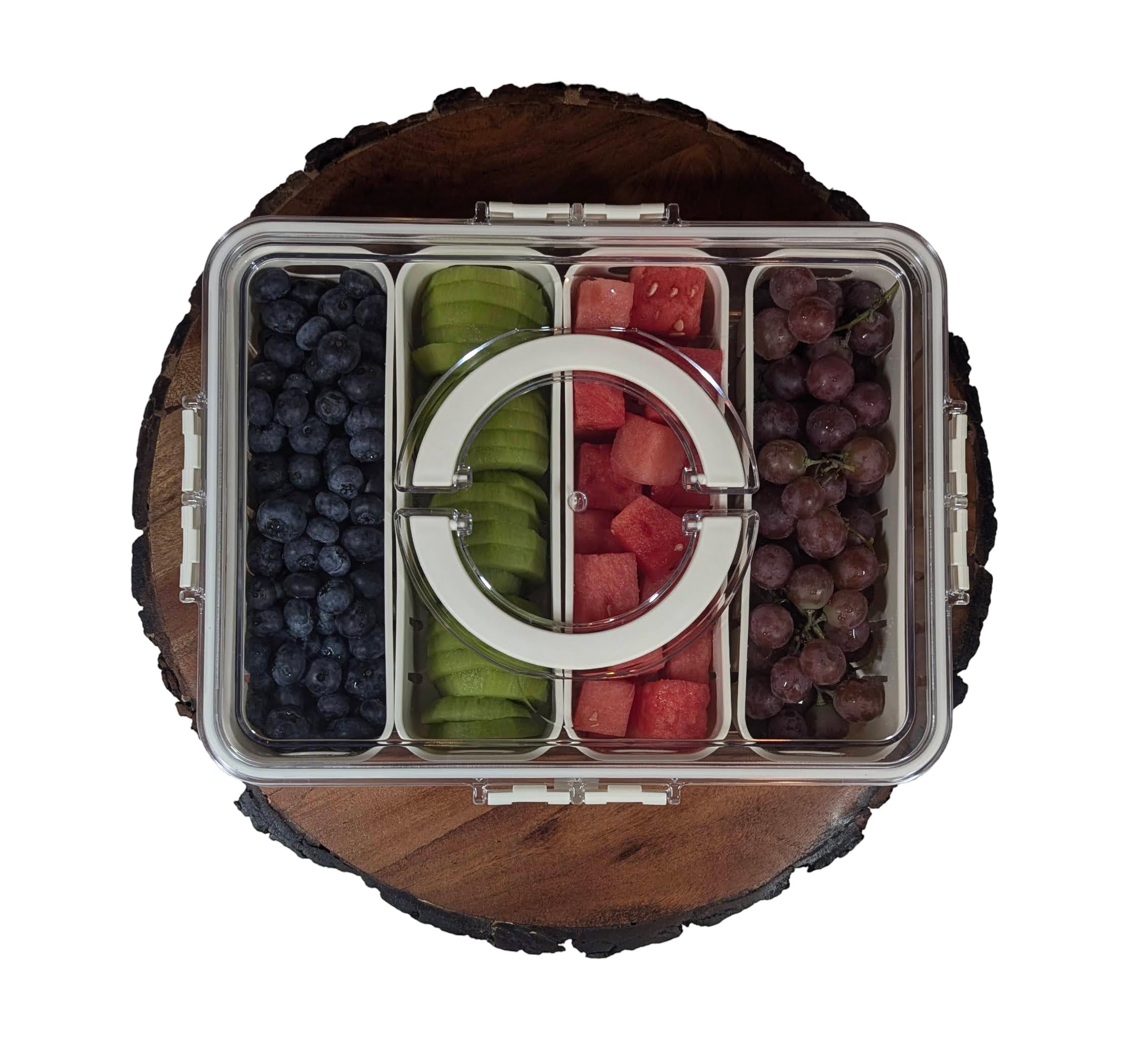 Home Is Where Premium 4 Compartment Snackle Box Container for Road Trip Essentials - Ideal Travel Snack Container and Snackle Box - Perfect Meal Prep Tray and Portable Salad Bar for Family Adventures