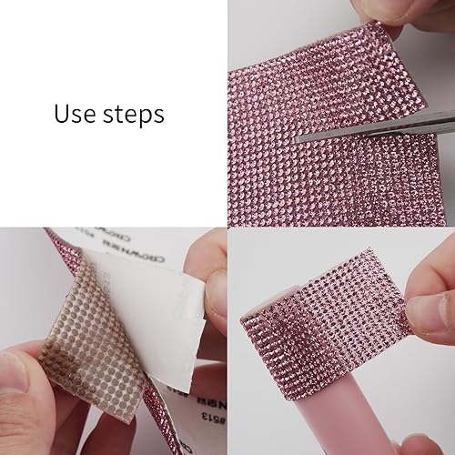 Miniatura 3 de Hoja de diamantes de imitación de cristal, hojas de gemas de decoración de automóvil con purpurina, calcomanías de diamantes de imitación