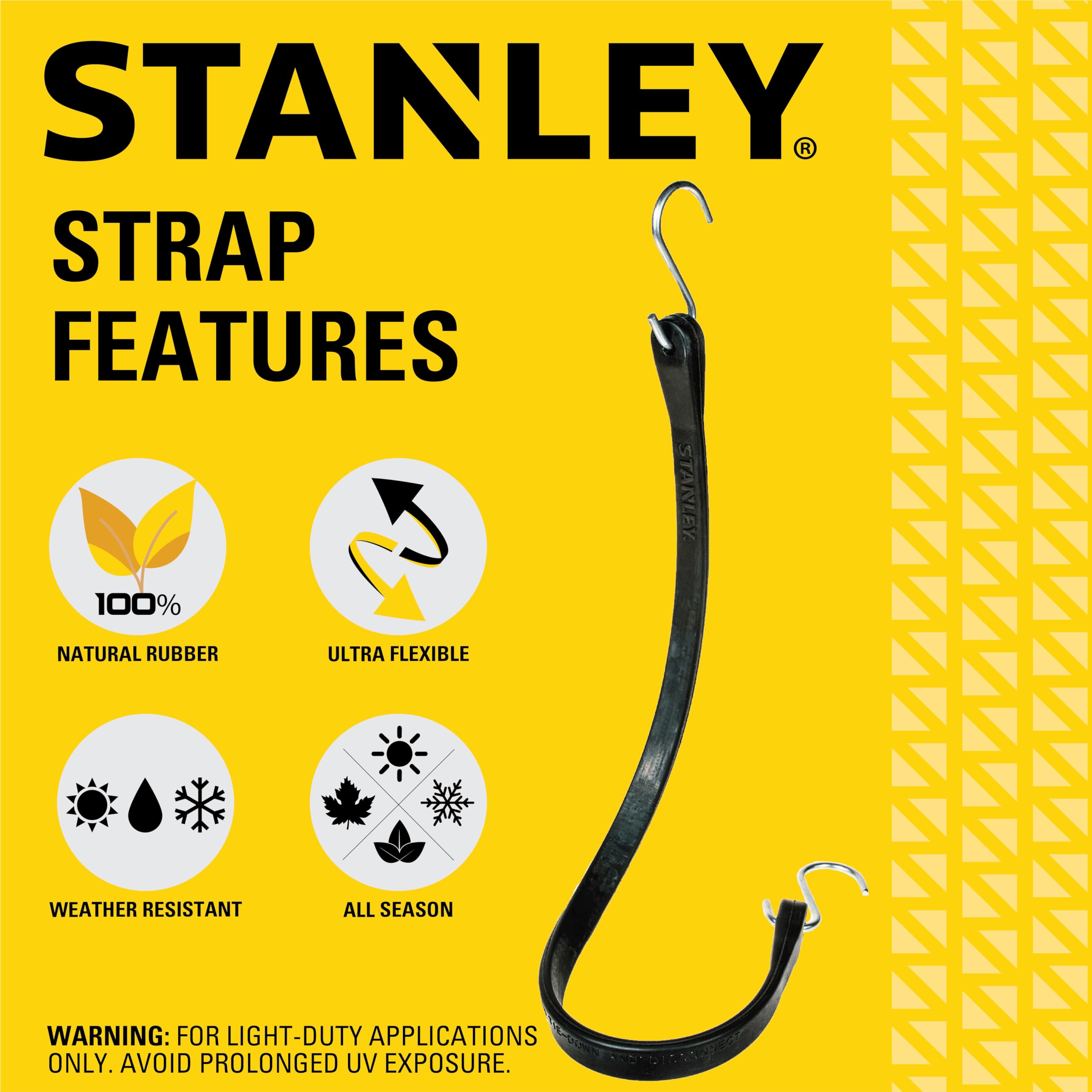 STANLEY S300441 Lot de 40 tendeurs élastiques en Caoutchouc pour Bateau, Camping, Support de Cargaison, Noir, 104,1 cm