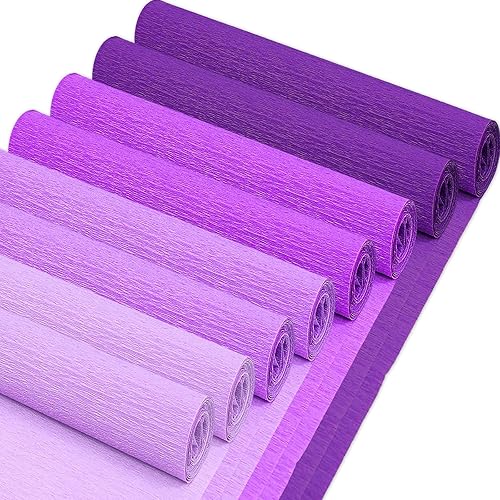 Whaline 8 rollos de serpentinas de papel crepé de 9.8 x 98.4 in, 4 colores, serpentinas de fiesta de graduación, color morado, rollo de papel crepé