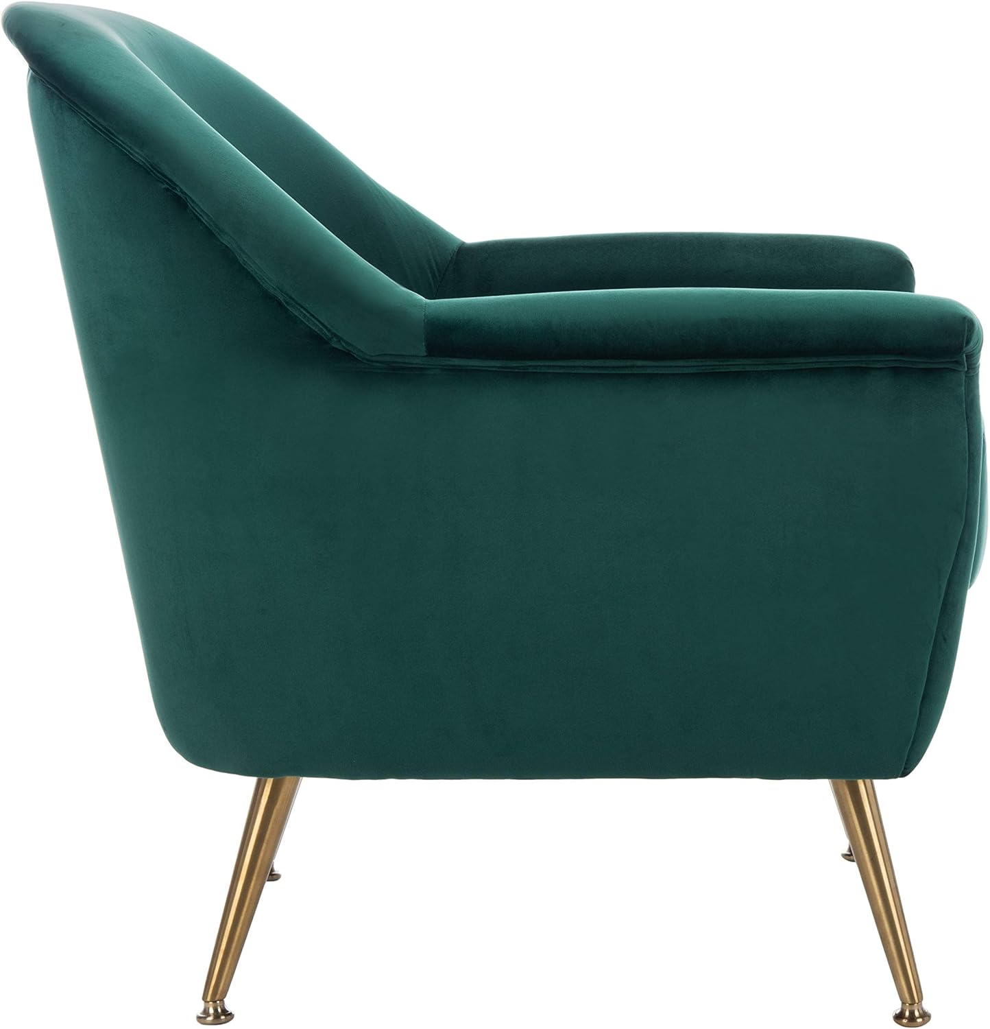 Safavieh Home Brienne Retro Glam Emerald Green Velvet and Brass Arm Chair