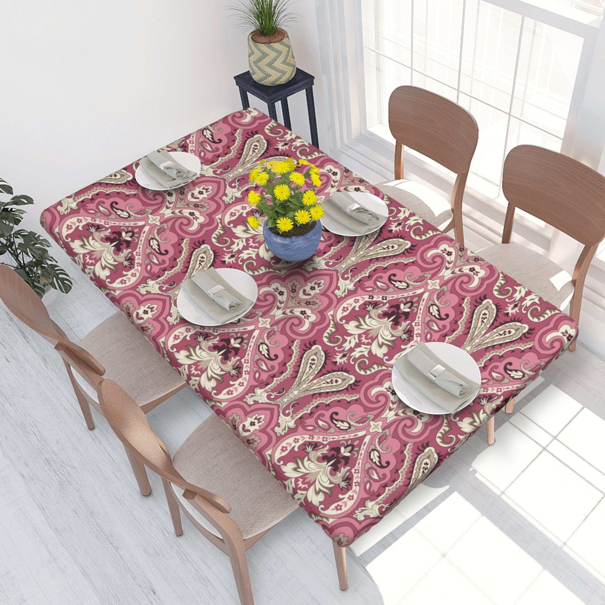 Nappe de table extensible anti-tache de 122cm pour repas de famille et jardin