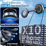 PlusAcc Vacuum Magnetic Car Phone Holder, Suction Cup Nano Gel Phone Mount For Magsafe, 360° Rotatable Foldable, For Dashboard & Windshield, Compatible with iPhone 17/16/15/14/13/12 Pro Max, Plus, Air