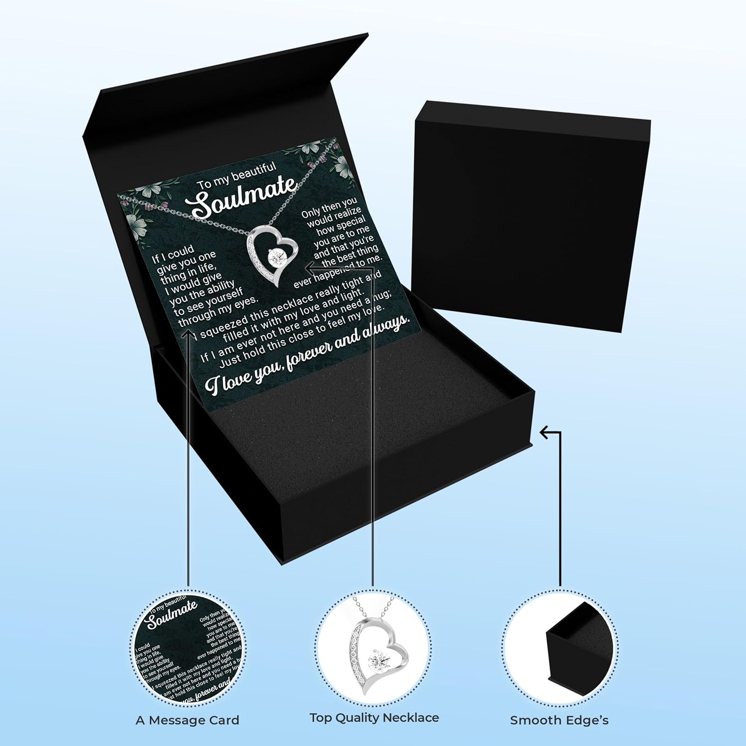 To My Beautiful Wife Necklace Hot Doe Forever Love Jewelry From Lover Husband to Beautiful Woman - Image 3