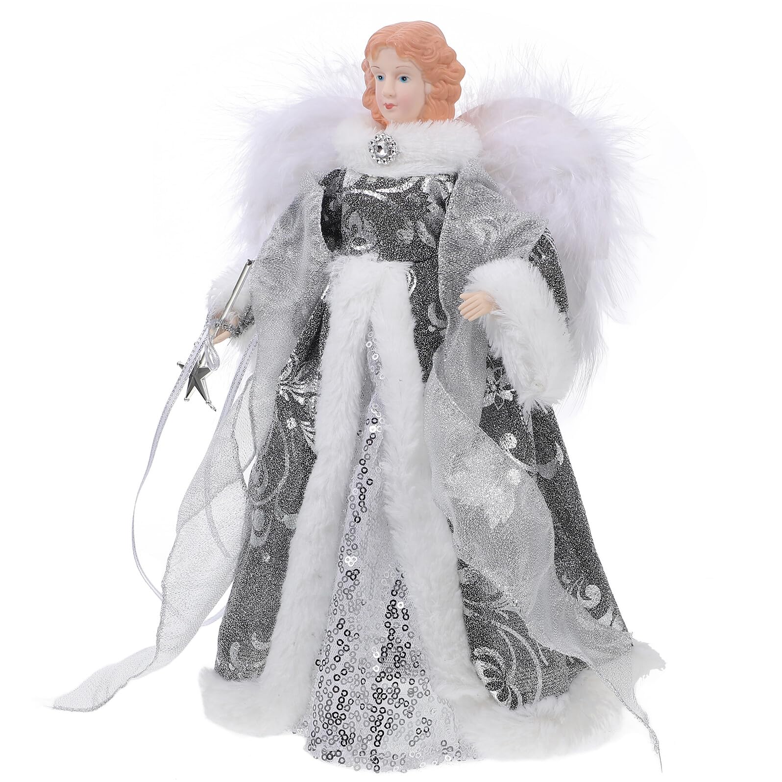 Uonlytech Baumspitze Engel Weihnachten Tree Topper Angel Christbaumspitze Deko Engel Engelsdeko für Baum Weihnachtsbaumspitze Kleine für Dekoration