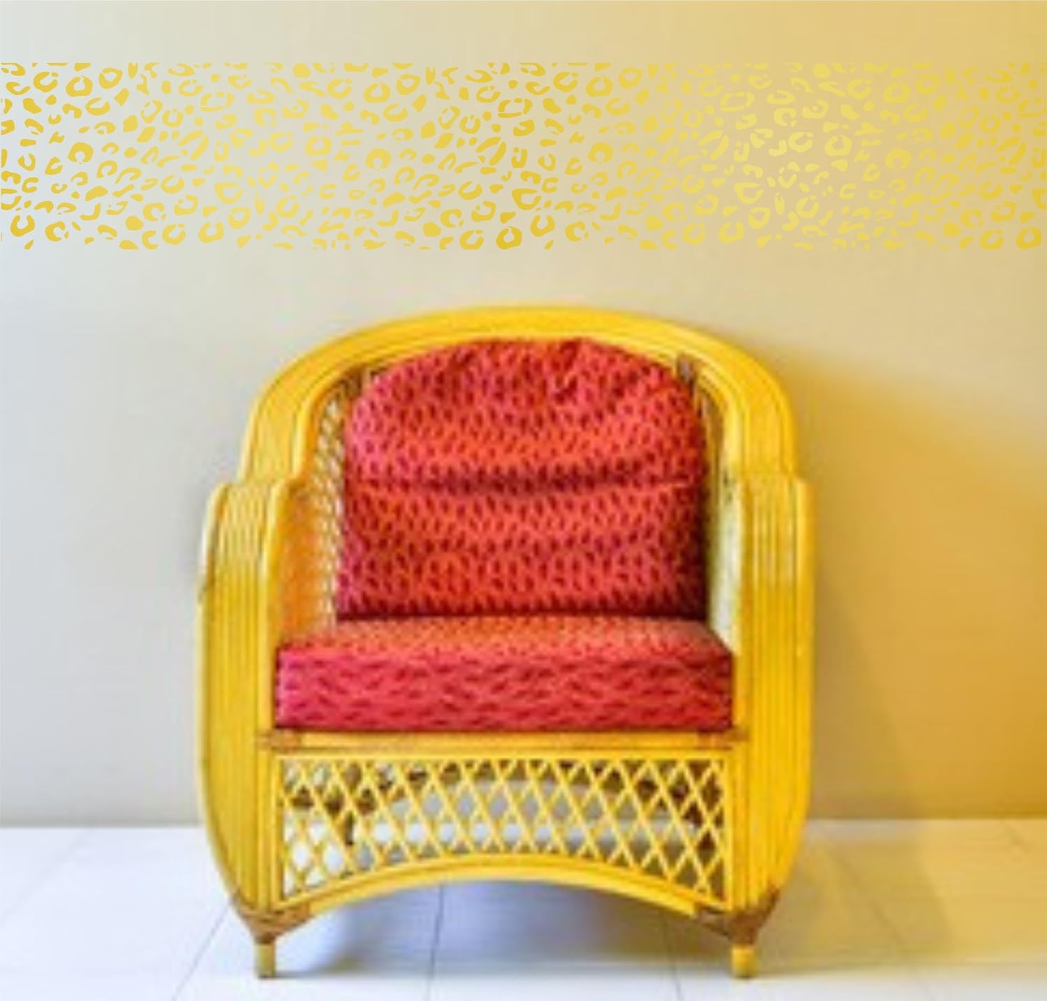 Leopard Print Stencil, 20 x 6.5 inch - Animal Skin Pattern Border