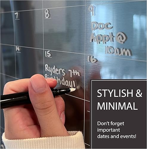 Miniatura 5 de Calendario magnético acrílico para refrigerador, calendario transparente para refrigerador, tabla de planificación, pizarra magnética de borrado en