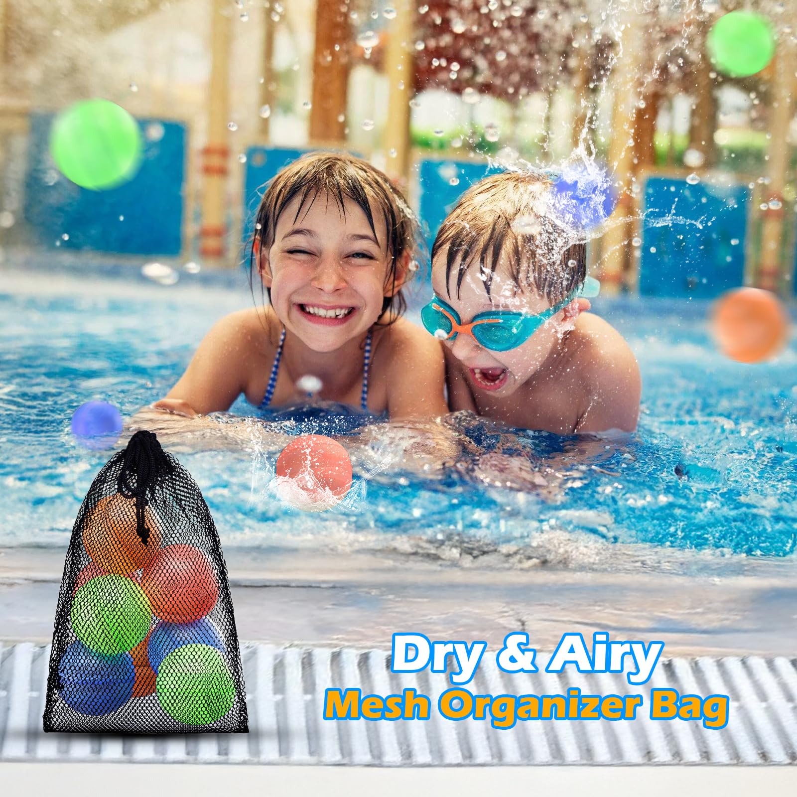 Lot De 12 Bombes à Eau Réutilisables - Jouets Pour Piscine, Plage, été, Diamètre 5 Cm