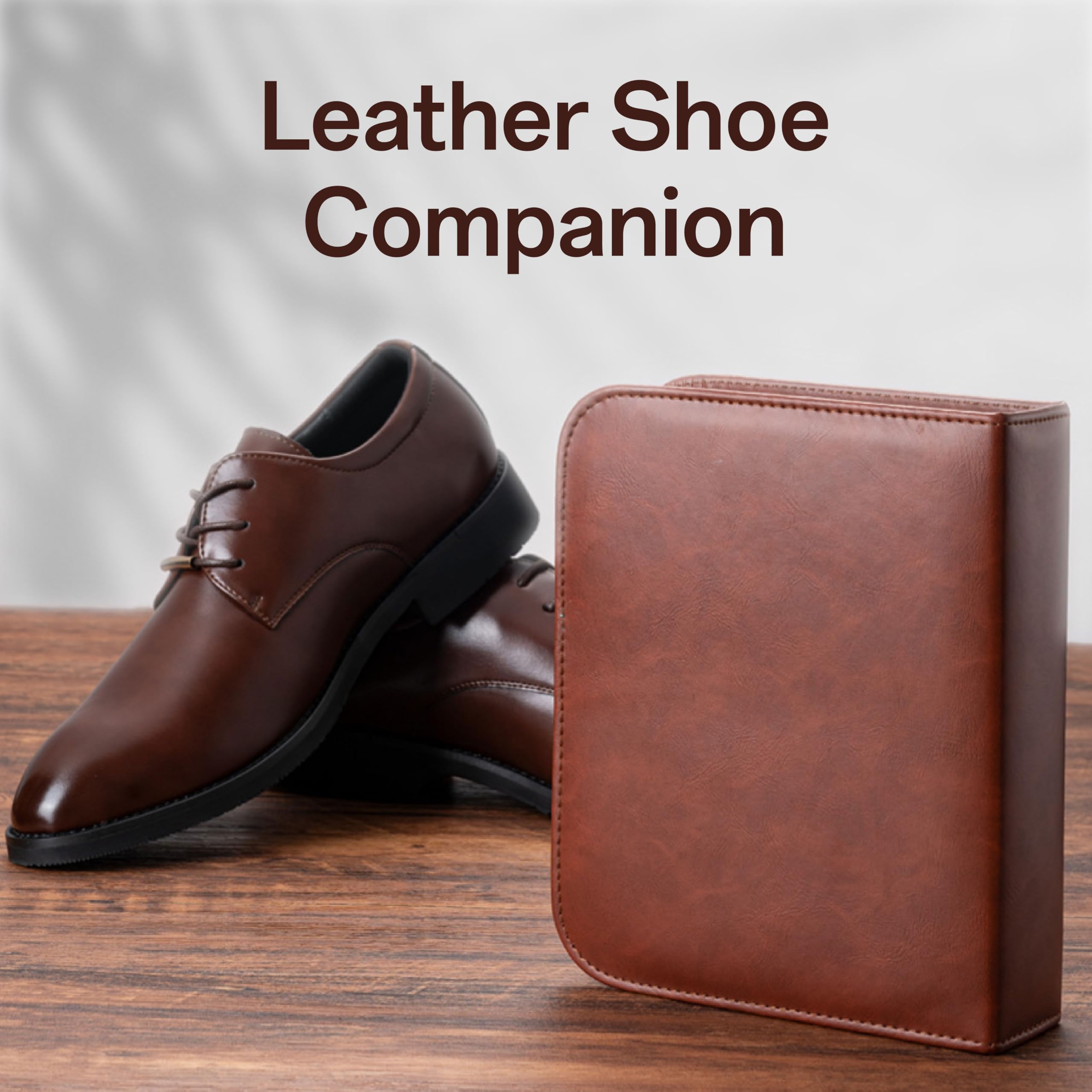 Premium Schuhpflegeset mit mittelgroßer Rosshaarbürste, runder Bürste, schwarz-weißer Schuhcreme, Poliertuch, Schuhlöffel und eleganter Aufbewahrungsbox – sehr geeignet für Reisende zu Hause