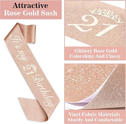 Miniatura 317 de Decoraciones de cumpleaños de 3 años para niñas; banda, corona/tiara, velas y adorno para pastel de cumpleaños de 3 años; regalos y decoraciones