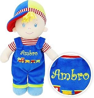 June Garden Personalized Soft Dolly Ben - Stuffed Soft Baby Boy Doll for...