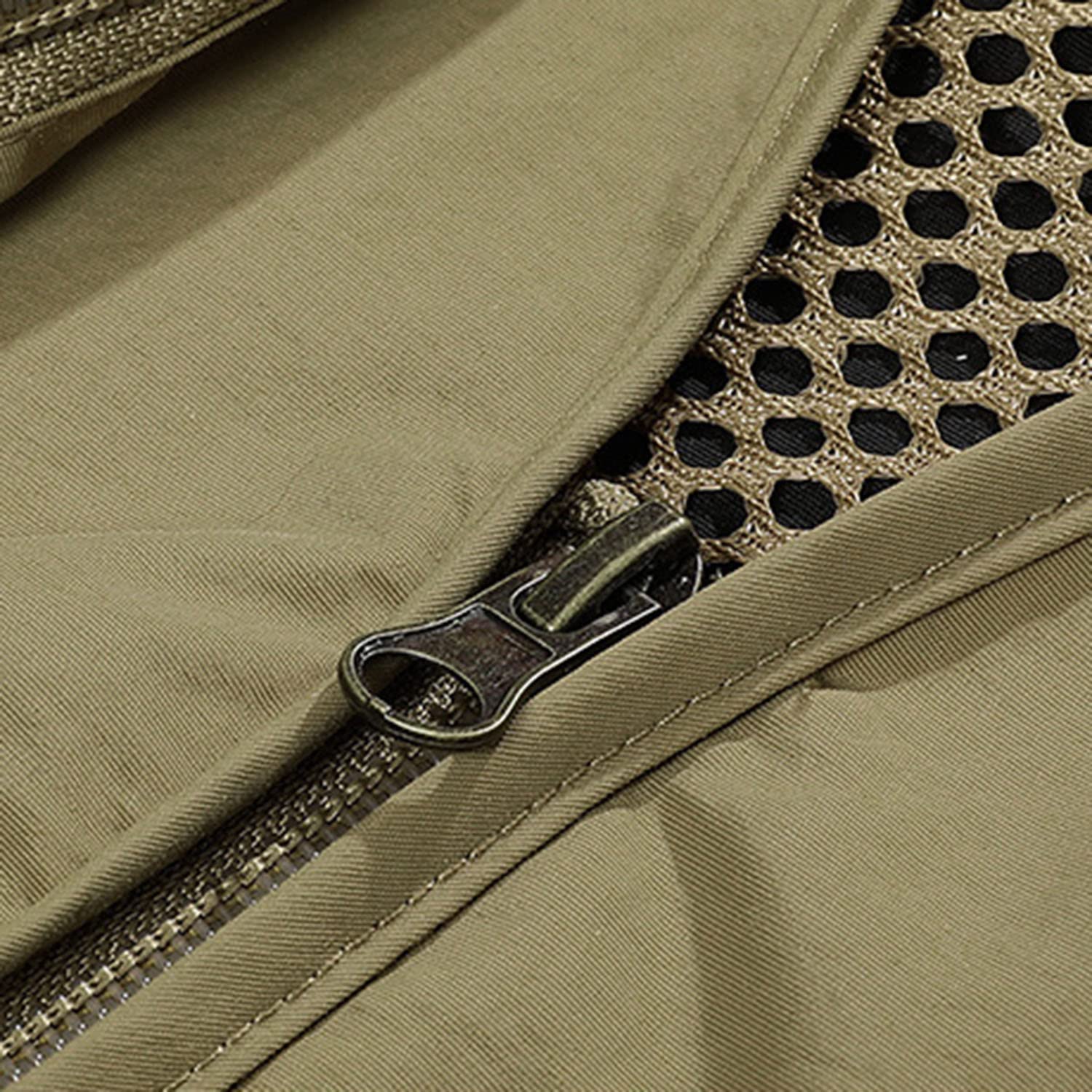 Chaleco Multibolsillos para Hombre Chaleco Exterior Transpirable Secado Rápido Chaqueta Sin Mangas Casual para La Fotografía Pesca Camping Viajes