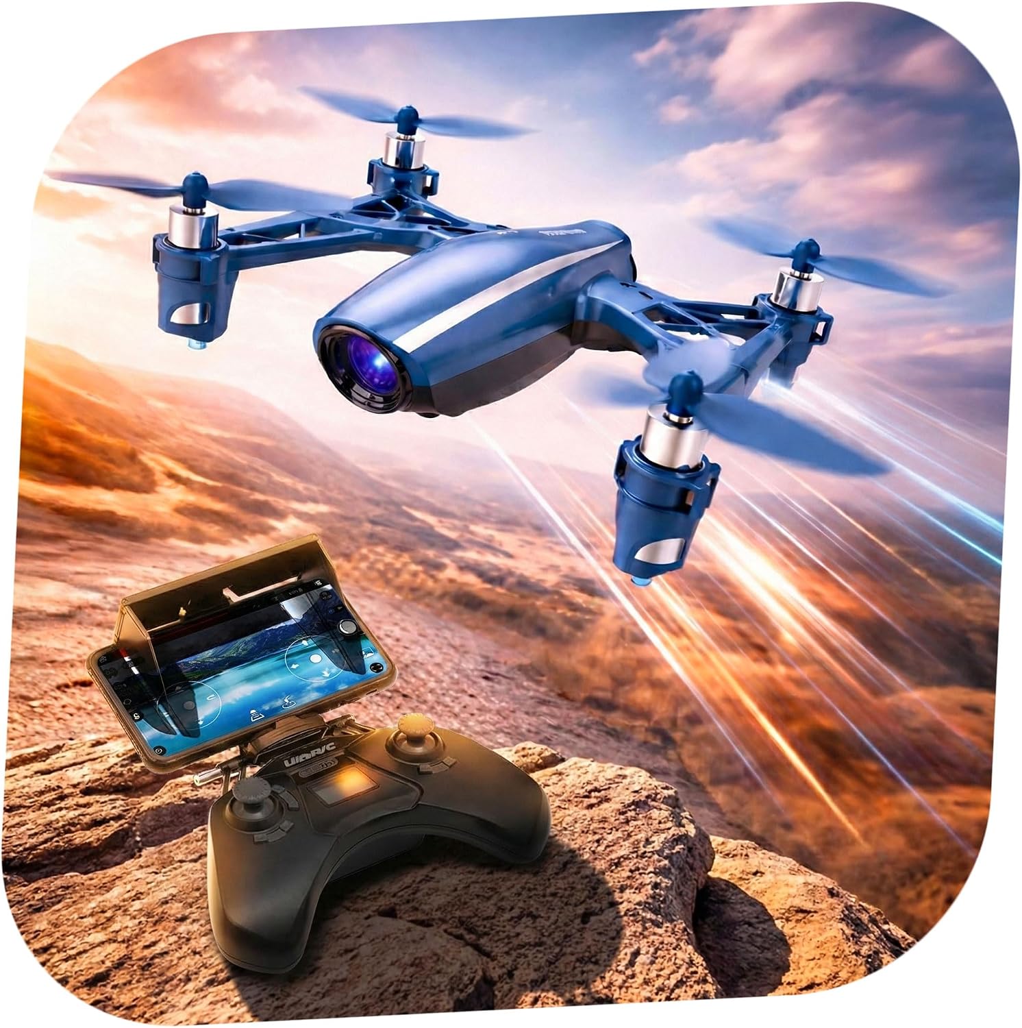 Remote Operated Drones RC Remote Controlled FPV WiFi 120° Wide Angle HD Camera Drone ...