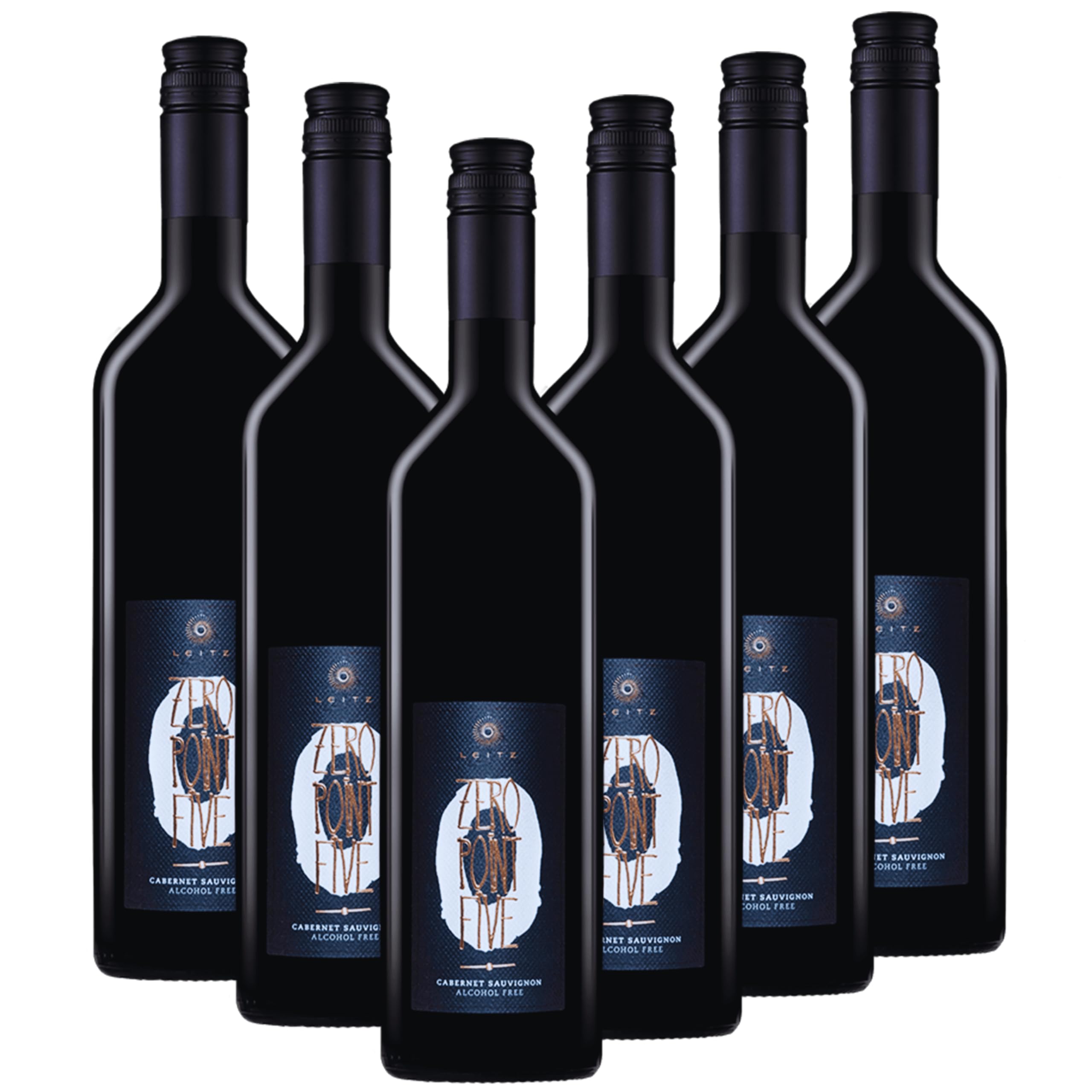 ZERO-POINT-FIVE Cabernet Sauvignon – 6x0,75L – Weingut Leitz – entalkoholisierter Rotwein mit 0,5 % vol – kraftvoll & würzig – alkoholfreier Rotwein inkl. gratis Weinausgießer