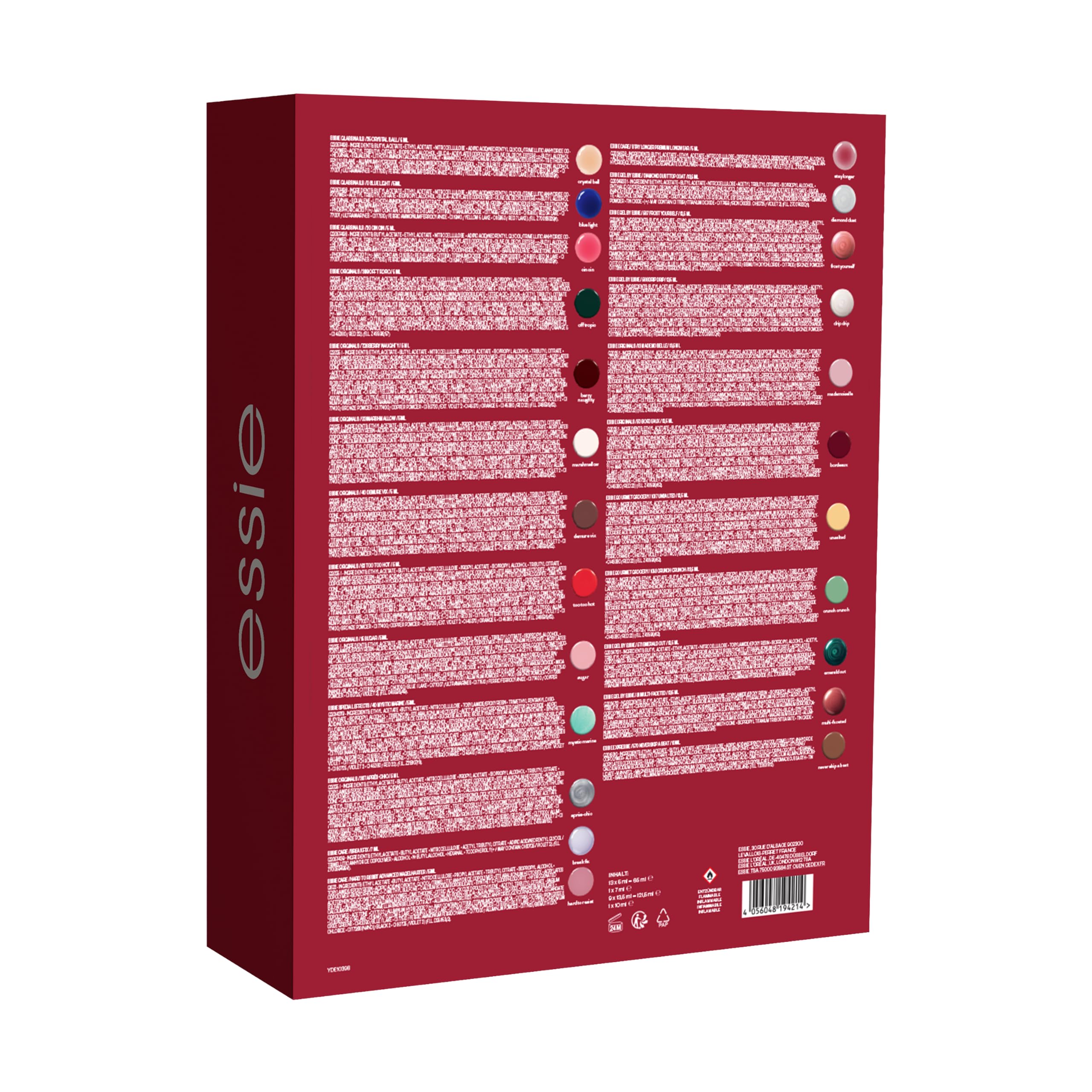 essie Adventskalender 2026 mit 24 Türchen und 5 exklusiven Farben