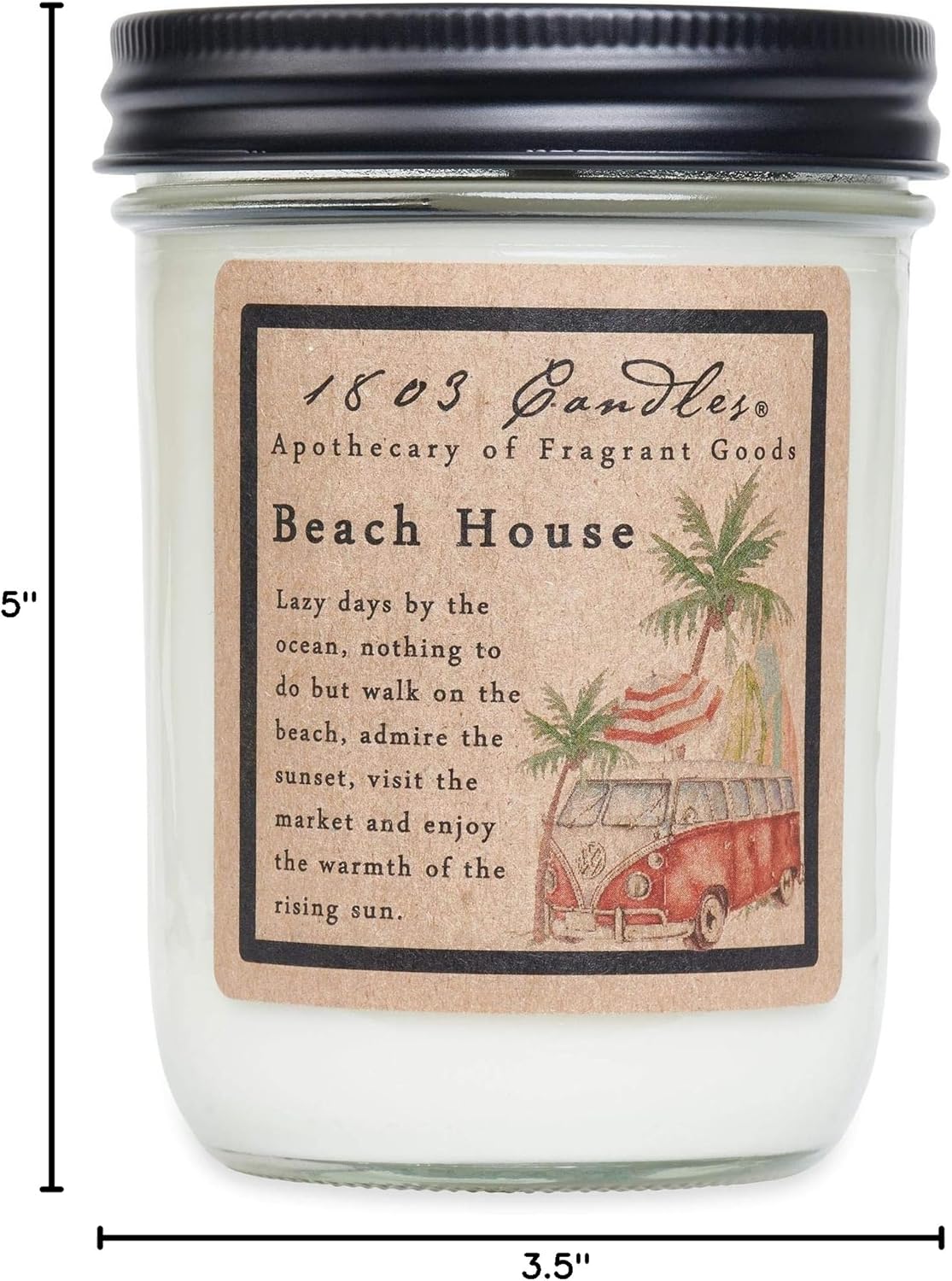 1803 Candles - 14 oz. Jar Soy Candles - (Beach House)
