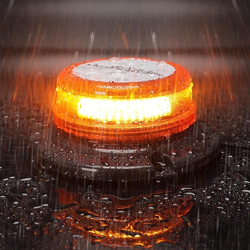 Miniatura 6 de 2 luces de baliza para camiones, luz estroboscópica LED, 12 V-24 V, ámbar, 36 luces LED intermitentes de seguridad con magnético y cable recto de 16