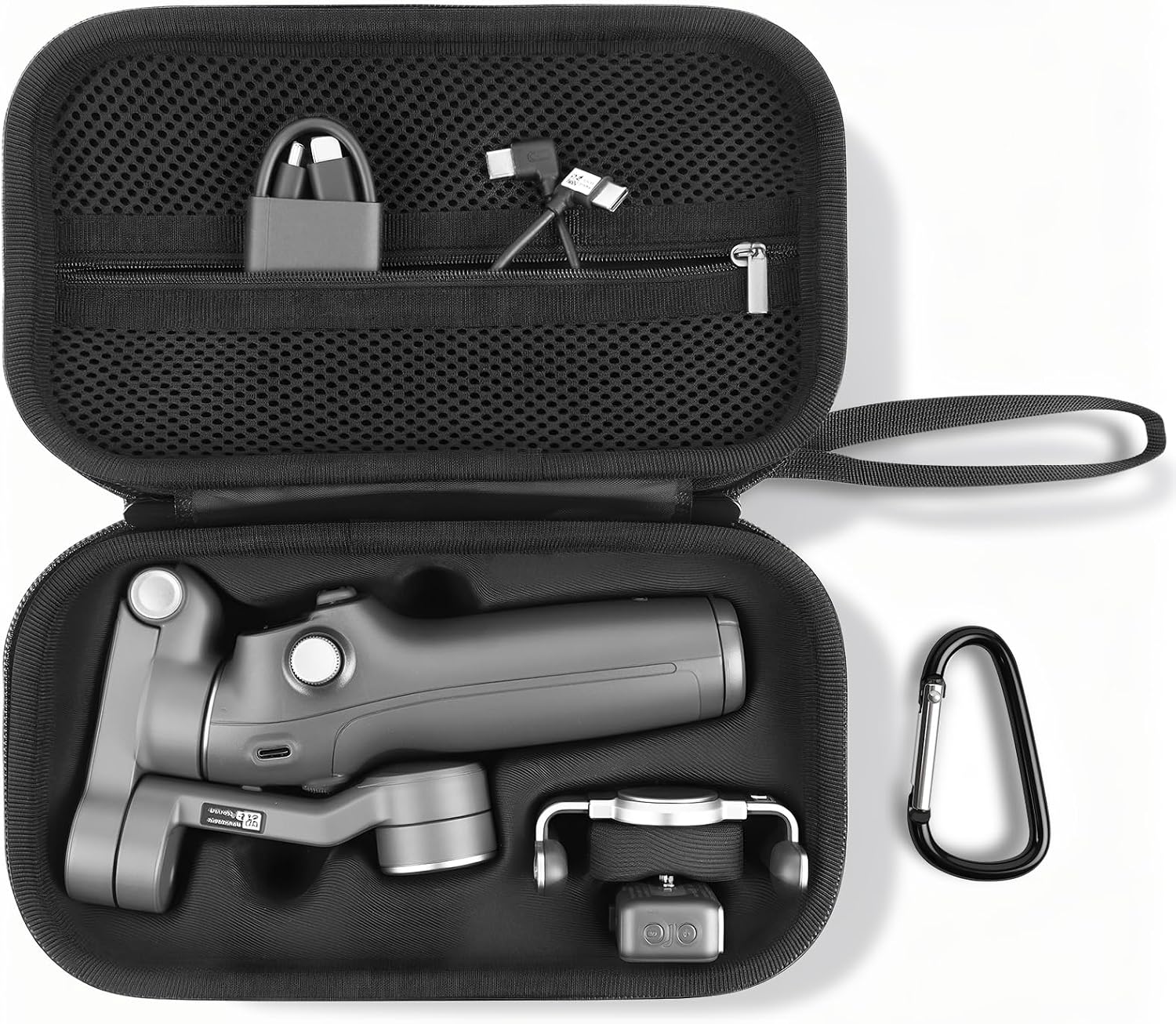 HOTUT Osmo Mobile 7 Case, kompaktowe etui ochronne, DJI OM 7/OM 7P Gimbal Case, przenośna torba na ramię do telefonu Osmo 7 i 7P stabilizator i akcesoria, Czarny-2, Kompaktowe etui ochronne