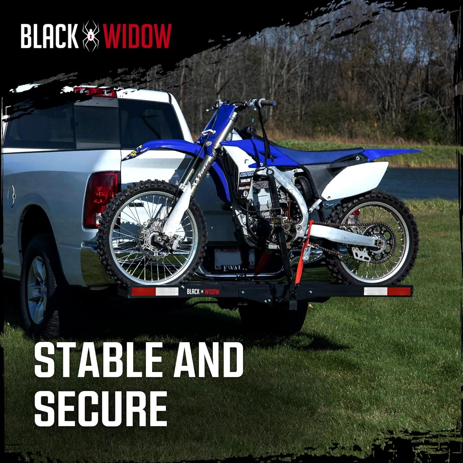Black Widow Pro Anodized Aluminum Dirt Bike Carrier for Adult Bikes, Motorcycles, or Fat Tire Bikes, 400-Pound Capacity, Black