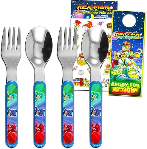 PJ Masks - Juego de cubiertos para niños, paquete con 2 PJ Masks - Juego de cubiertos de viaje con cucharas y tenedores más calcomanías, más  PJ