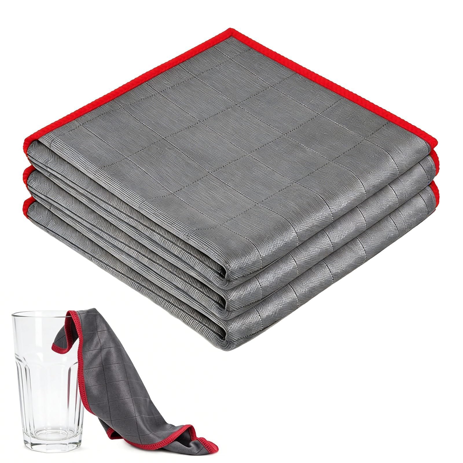 VoxelTek 4 Paños de Limpieza Microfibra Mágica 30x30cm– Bayetas Sin Rayas Ni Pelusa para Ventanas Vidrios Espejos Baño Cocina Coche, Limpieza Profunda y Brillo Duradero - 2