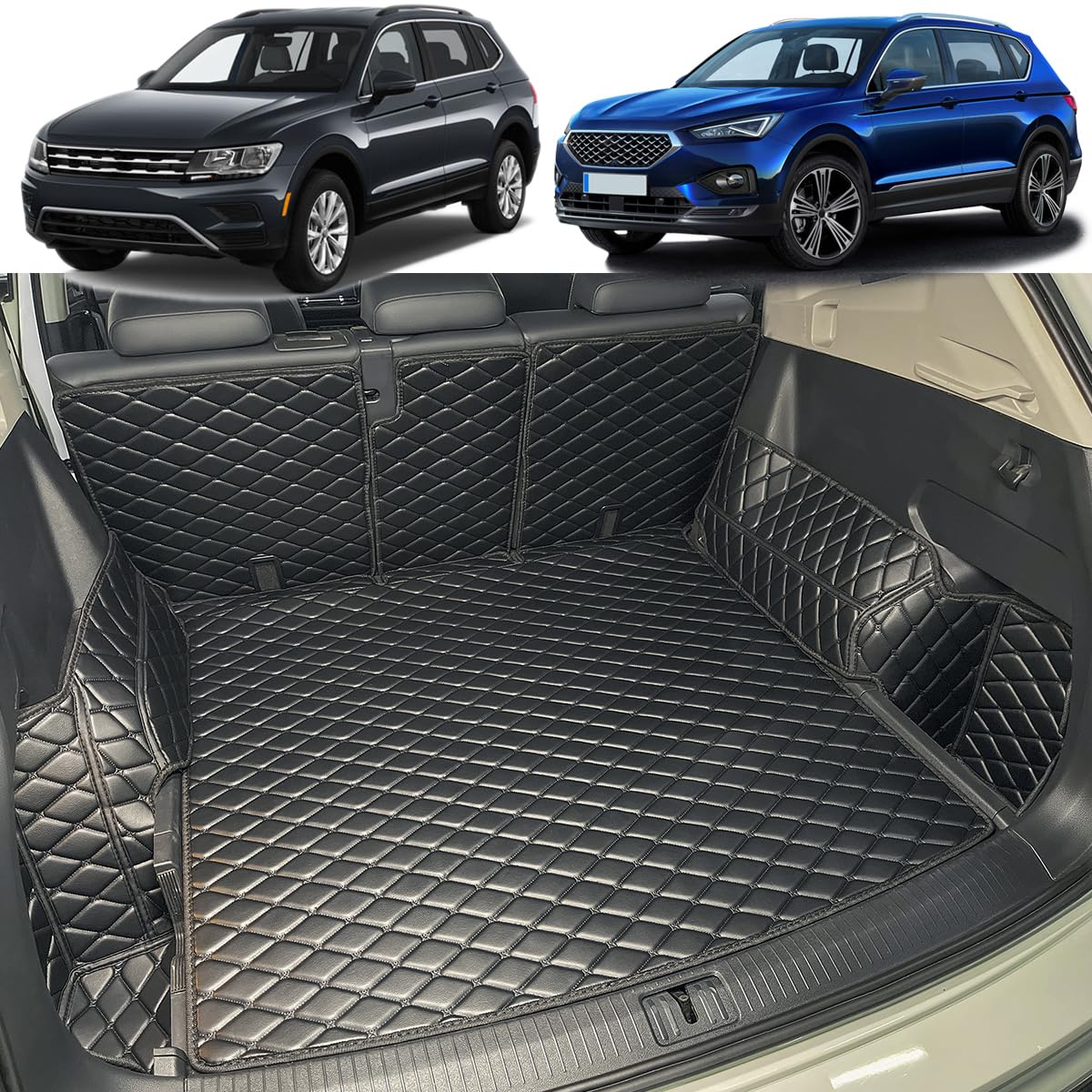 Kofferraumwanne kompatibel mit VW Tiguan Allspace/Seat Tarraco 5-Sitzer 2017-2025 | Kofferraummatte Kofferraumabdeckung