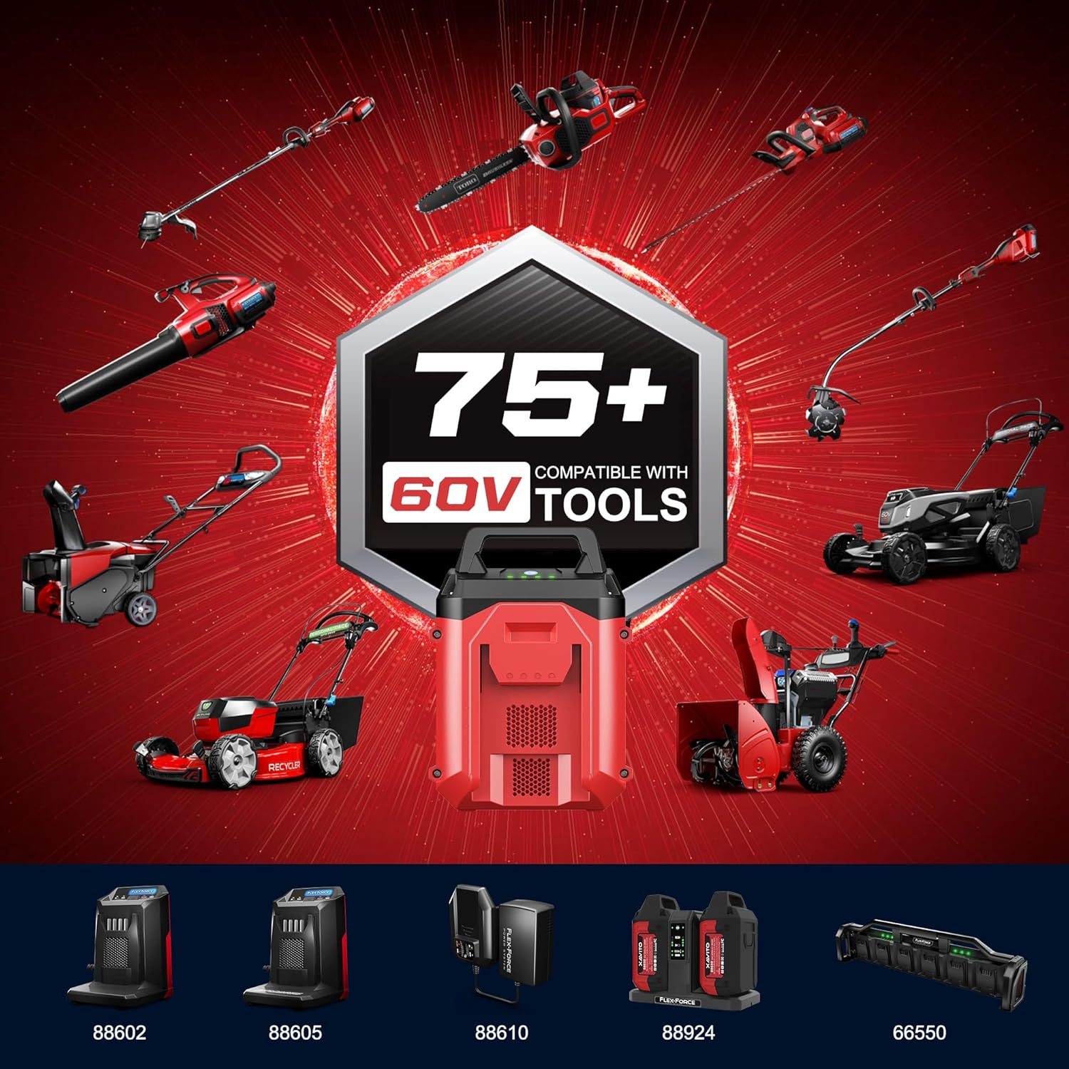 XAVITO Replacement for Toro 60V Battery 5.0Ah, New Upgraded 2X Longer Runtime, for Toro 60V MAX Flex-Force Lithium-Ion Battery 88620 88625 88640 88650 88660 88675 66810