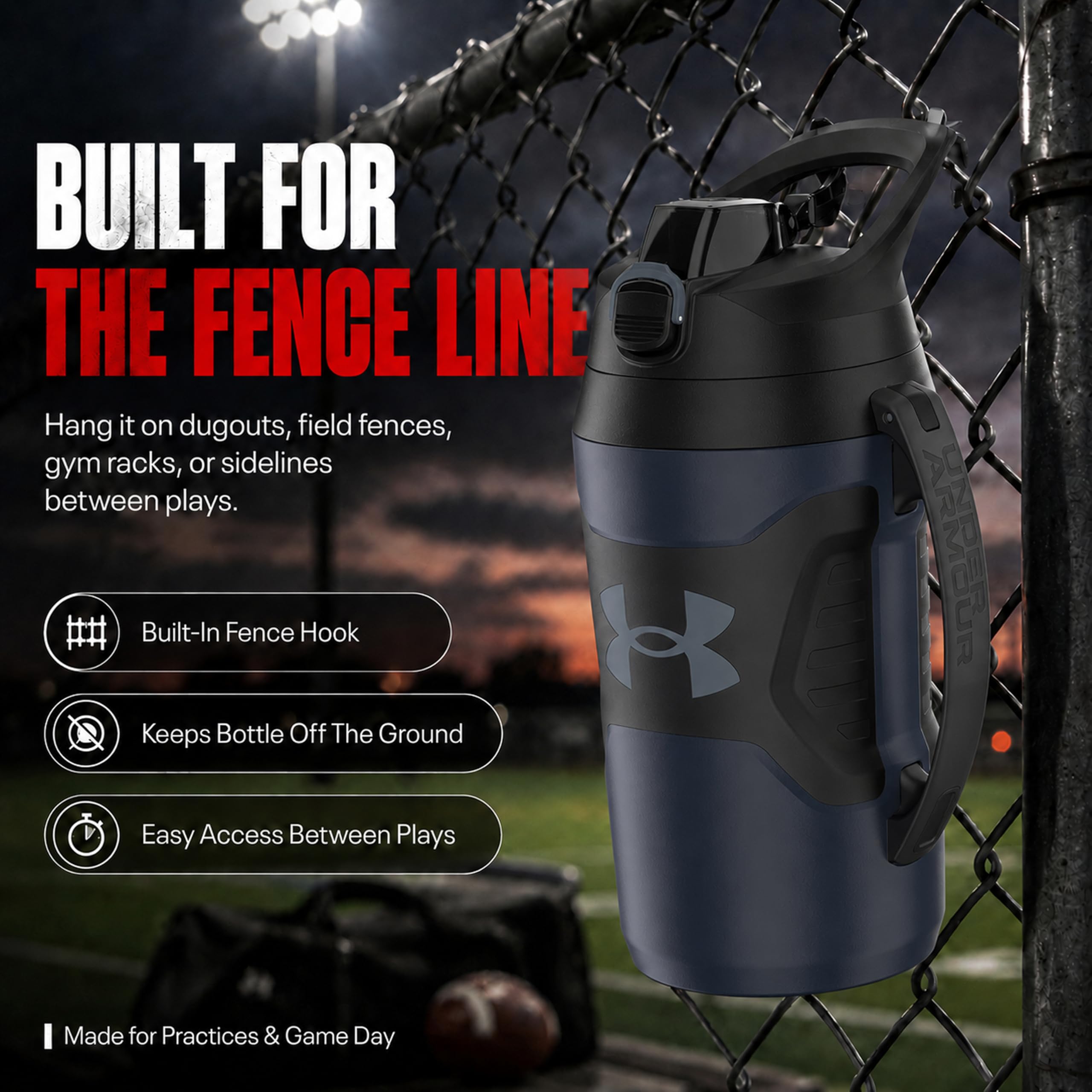 UA 715 ml Playmaker Jug Academy/Czarny OSFA
