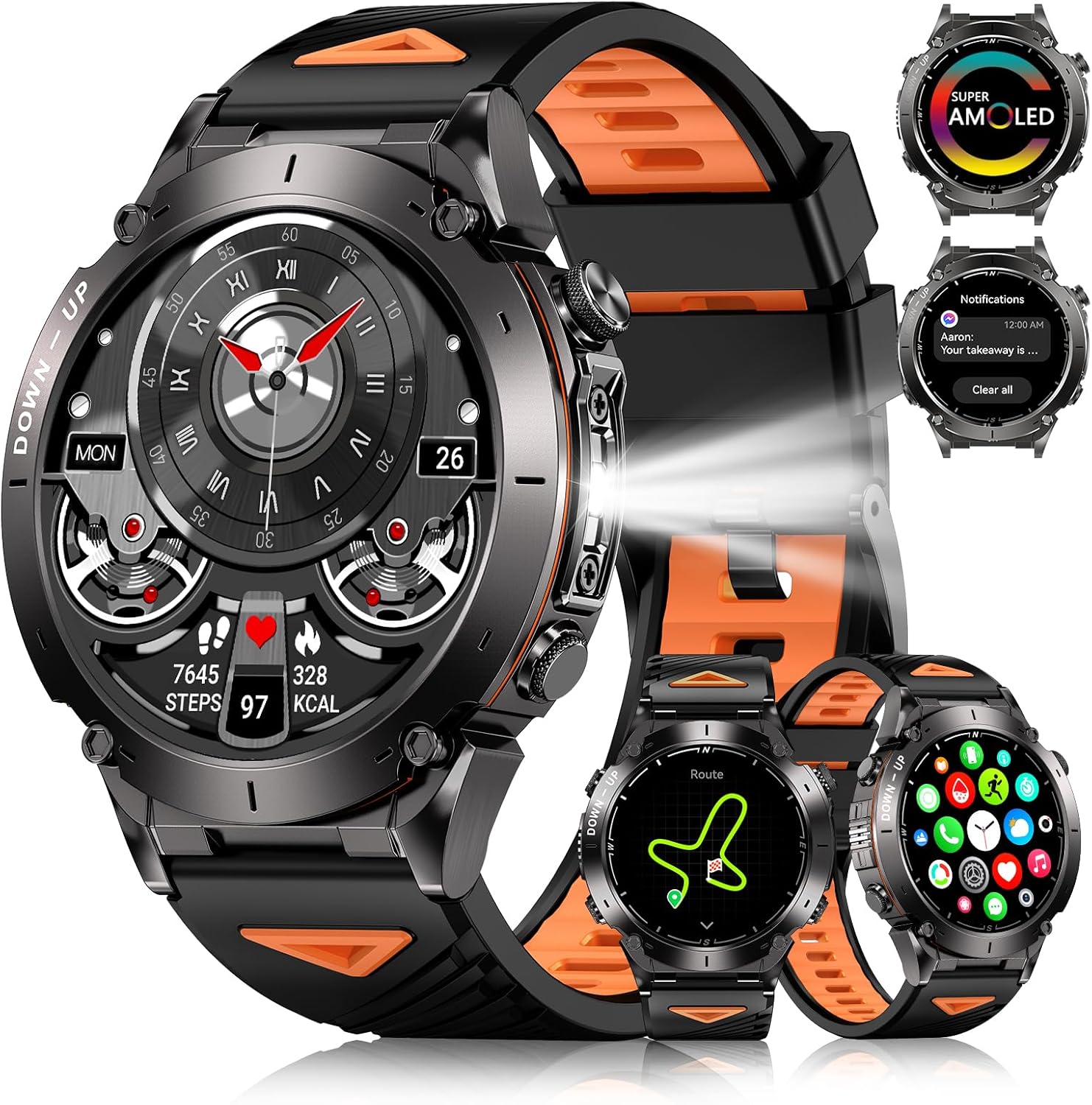GPS Military Smart Watch for Men with Bluetooth Call,...