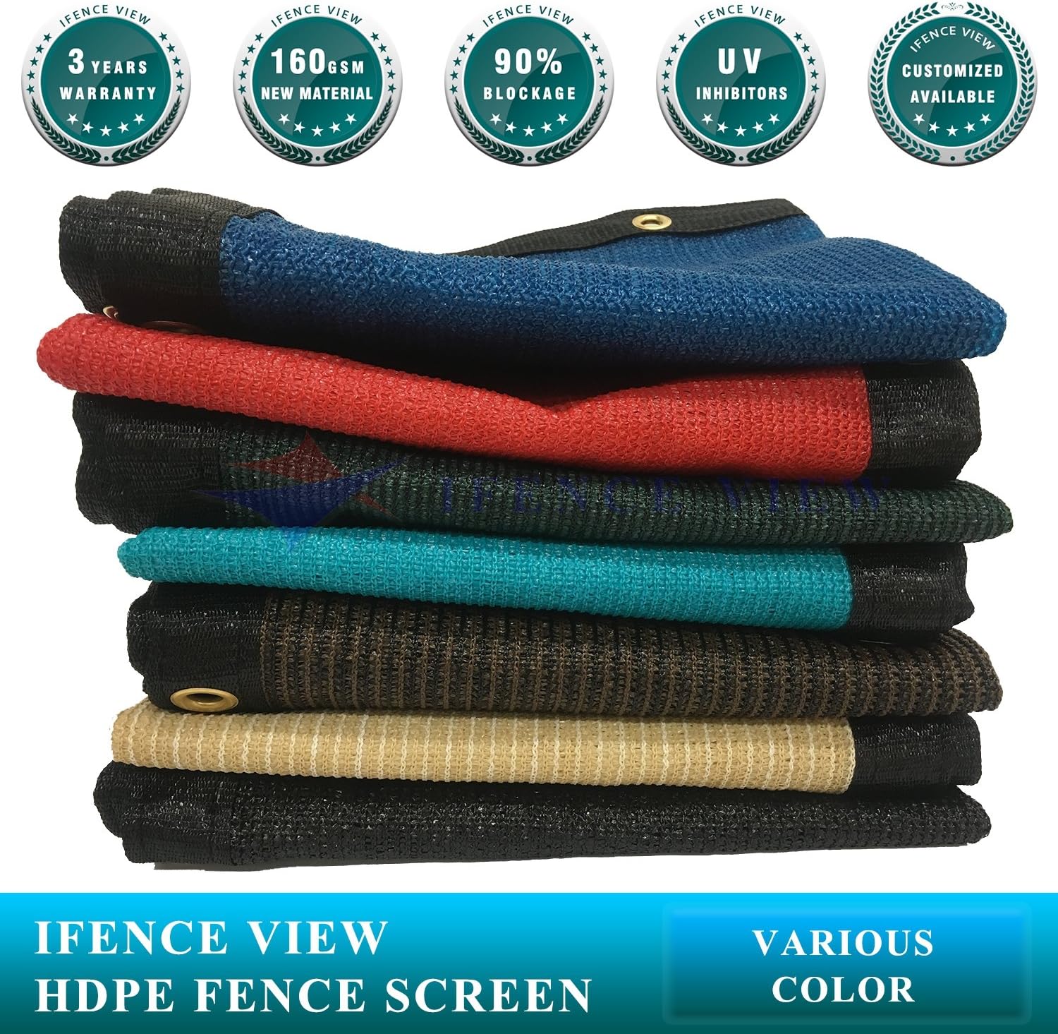 Ifenceview 4'x15' Green Fence Privacy Screen Fence Cover Shade Cloth Mesh Net Awning Canopy for Construction Site Yard Driveway Garden Pergolas Gazebos 165 GSM UV Protection