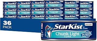 StarKist Chunk Light Tuna in Water, 36 Pack 5oz Cans - Wild Caught, 20g Protein, Gluten-Free Keto Paleo Snack