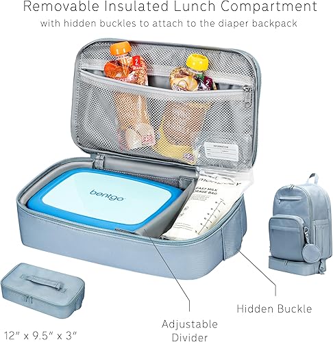 Miniatura 7 de uninni Mochila grande para pañales para mamás y papásBolsa de pañales para bebés con cambiador portátil, estuche de chupete extraíble - Negro,