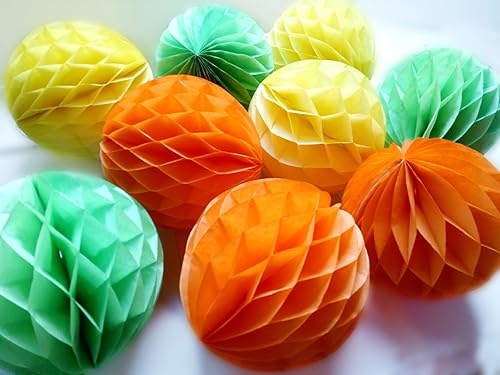 Daily Mall 10 bolas de panal de 8 pulgadas y 10 pulgadas, pompones para fiesta, papel de seda, bolas de cumpleaños, decoración de bodas, compañeros