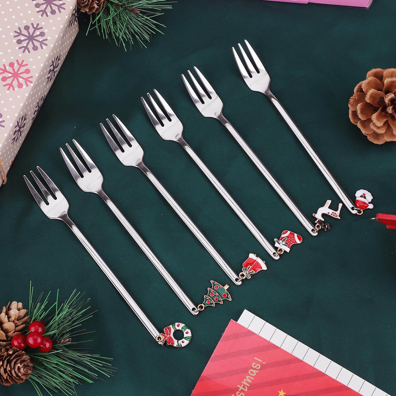 Weihnachtslöffel-Set – 6 Edelstahl-Löffel Mit Anhängern Für Festliche Tische