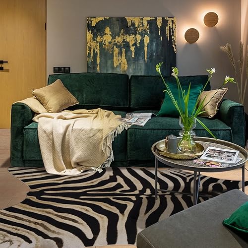 Miniatura 4 de Alfombra grande de cebra de 7.6 x 6.2 pies, alfombras de piel de vaca prémium para dormitorio, sala de estar, comedor, alfombras de animales