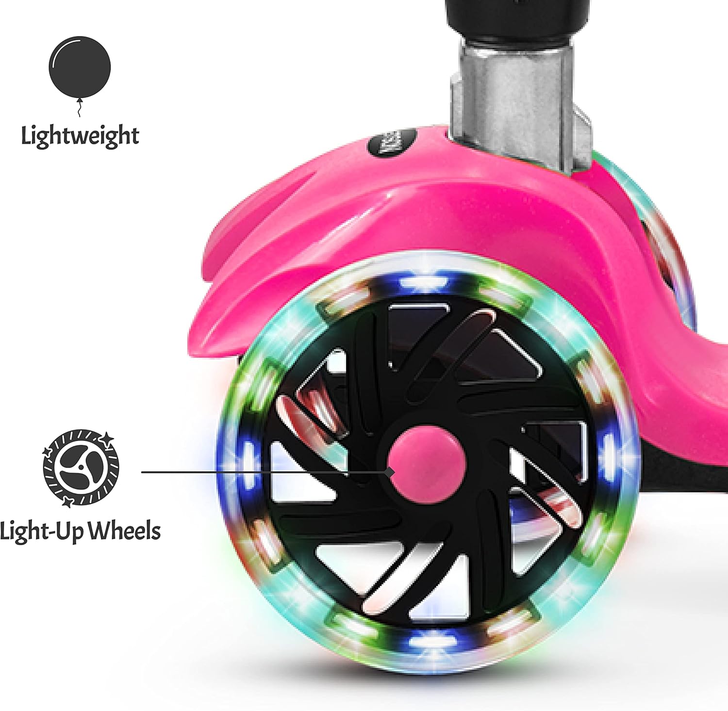 JETSON Twin Folding 3Wheel Kick Scooter LightUp Wheels, Leanto