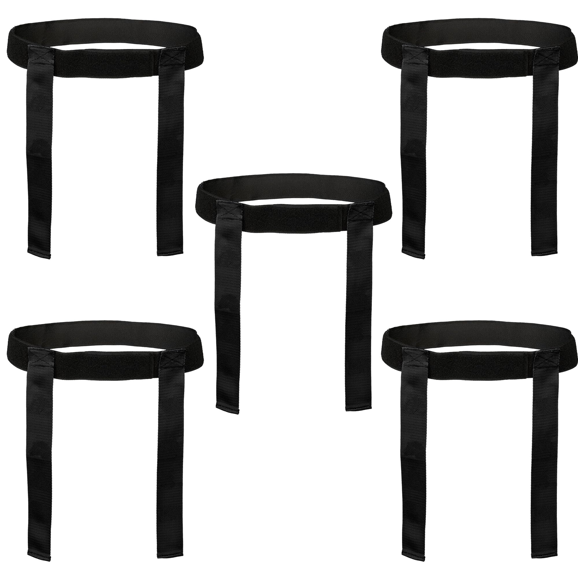 Rugby Tackle Tag Belts and Flags – Set of 6 Adjustable Belts with 12 Detachable Flags – Ideal for Tag Rugby, PE, and Team Sports – Fits Kids and Adults – Durable & Bright (Black, Pack 5)