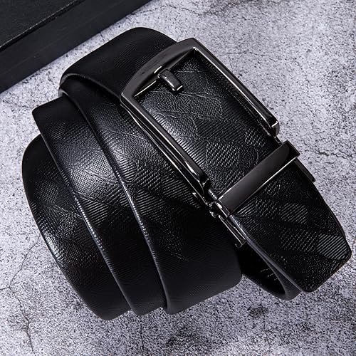 Miniatura 3 de Barry.Wang Cinturón de trinquete 3 hebillas Set de regalo para hombre Cinturones de cuero de grano hebilla automática 1 38 "Día del Padre Negocios